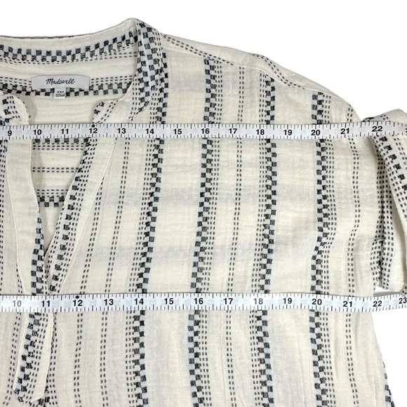 MADEWELL Lightspun Lakeline Popover Shirt in Jacquard Stripe - Picture 10 of 11